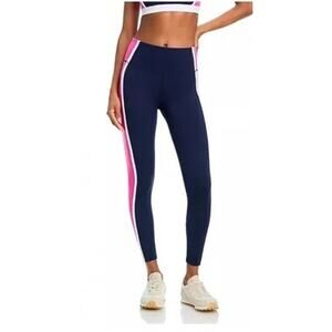 AQUA ATHLETIC NAVY BLUE PINK LEGGINGS MEDIUM